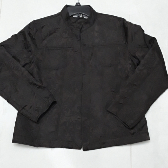Chico's chocolate brown jacquard jacket - Picture 1 of 5